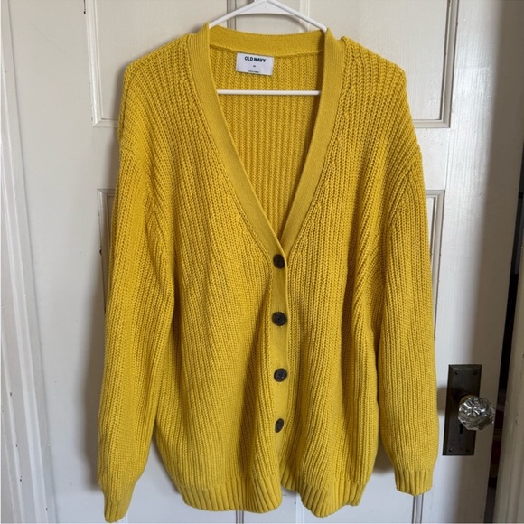 Old Navy yellow v-neck cardigan size xxl - Picture 1 of 7